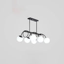 Modern black 5 globe glass chandelier dining room light 110v-120v