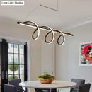 DecorBites™ Sleek Black Spiral Island LED Light for Dining Room Suspension