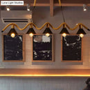 Industrial black spiral rope pendant light kitchen island cone shade