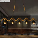 Industrial black spiral rope pendant light kitchen island cone shade