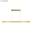 DecorBites™ Sleek Brass Island Lamp: Simplicity Pole-Shaped LED Suspension Lighting for Acrylic Dining Rooms