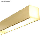 DecorBites™ Sleek Brass Island Lamp: Simplicity Pole-Shaped LED Suspension Lighting for Acrylic Dining Rooms