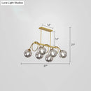 DecorBites™ Sleek Gold Spiral Island Light - Post-Modern Metal Ceiling Hang Lamp with Ball Glass Shade