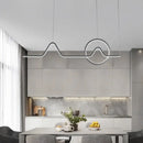 DecorBites™ Sleek Island Light Fixture with Minimalistic Curves - Metallic Suspension Lighting for Living Room