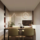 DecorBites™ Sleek Island Light Fixture with Minimalistic Curves - Metallic Suspension Lighting for Living Room