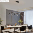 Modern black & white led wave pendant – dining room aluminium simplicity