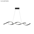 Modern black & white led wave pendant – dining room aluminium simplicity