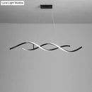 Modern black & white led wave pendant – dining room aluminium simplicity
