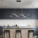 Modern black & white led wave pendant – dining room aluminium simplicity