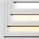DecorBites™ Sleek Metal Black LED Pendant Lamp for Stylish Island Table