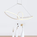 DecorBites™ Sleek Metal Island Pendant with LED Suspension Lighting in Black/White for Warm/White Light