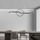 DecorBites™ Sleek Ring and Curve Dining Room Pendant Light with LED Ceiling Mount – Minimalistic Metal Simplicity