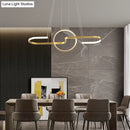 DecorBites™ Sleek Ring and Curve Dining Room Pendant Light with LED Ceiling Mount – Minimalistic Metal Simplicity