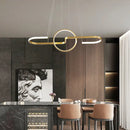 DecorBites™ Sleek Ring and Curve Dining Room Pendant Light with LED Ceiling Mount – Minimalistic Metal Simplicity