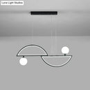 DecorBites™ Sleek Semi-Circle Island Light Fixture with LED and Opal Glass Shade for Dining Room