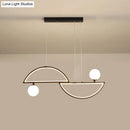 DecorBites™ Sleek Semi-Circle Island Light Fixture with LED and Opal Glass Shade for Dining Room