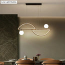DecorBites™ Sleek Semi-Circle Island Light Fixture with LED and Opal Glass Shade for Dining Room