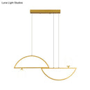 DecorBites™ Sleek Semi-Circle Island Light Fixture with LED and Opal Glass Shade for Dining Room