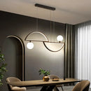 DecorBites™ Sleek Semi-Circle Island Light Fixture with LED and Opal Glass Shade for Dining Room