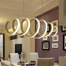 DecorBites™ Sleek Spiral LED Pendant Light: Minimalistic Metal White Hanging Lamp - Warm/White Light