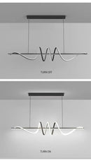DecorBites™ Sleek Wavy Pendant Lights for Dining Room