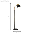 DecorBites™ Small Barrel Black Floor Lamp with Modernist Metallic Stand – Ideal for Bedroom Lighting