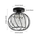 DecorBites™ Small Metal Cage Farmhouse Ceiling Light