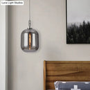 DecorBites™ Smoke Gray/Cognac Glass Industrial Ceiling Pendant Lamp - 1 Head, 10"/14" Wide