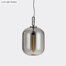 DecorBites™ Smoke Gray/Cognac Glass Industrial Ceiling Pendant Lamp - 1 Head, 10"/14" Wide