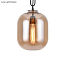 DecorBites™ Smoke Gray/Cognac Glass Industrial Ceiling Pendant Lamp - 1 Head, 10"/14" Wide