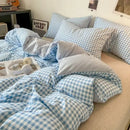 Japanese beige & white quilted duvet cover set bedroom bedding