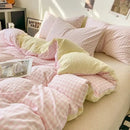 Japanese beige & white quilted duvet cover set bedroom bedding