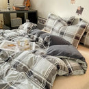 Japanese beige & white quilted duvet cover set bedroom bedding