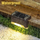 Modern black solar led outdoor stair lights with sun sensor