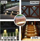 Modern black solar led outdoor stair lights with sun sensor