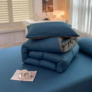 DecorBites™ Solid Color Brush Fabric Bedding Set - 4 Pieces