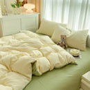 DecorBites™ Solid Color Brush Fabric Bedding Set - 4 Pieces