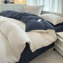 DecorBites™ Solid Color Brush Fabric Bedding Set - 4 Pieces