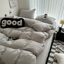 DecorBites™ Solid Cotton Bedding Set with Sheet - Various Sizes