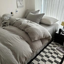 DecorBites™ Solid Cotton Bedding Set with Sheet - Various Sizes