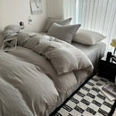 DecorBites™ Solid Cotton Bedding Set with Sheet - Various Sizes