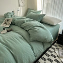 DecorBites™ Solid Cotton Bedding Set with Sheet - Various Sizes