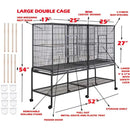 DecorBites™ Spacious Double Bird Cage with Breeding Dividers