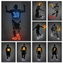 DecorBites™ Sports Stars Neon Style Wall Art Canvas