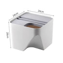 Decorbites stackable trash white & gray kitchen recycling bin