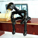 DecorBites™ Steampunk Metal Robot Night Light - Black Decorative Table Lamp for Bedroom