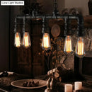 DecorBites™ Steampunk Metal Water Pipe Pendant Light - 5 Bulbs - Black, Ideal for Dining Room or Hanging Island