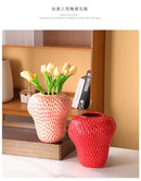 DecorBites™ Strawberry Cartoon Ceramic Vase for Kids Room
