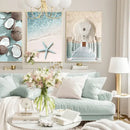 DecorBites™ Summer Beach Seashell Canvas Wall Art