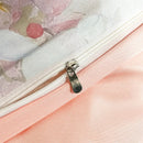 Pastel floral satin silk duvet cover set bedroom bedding